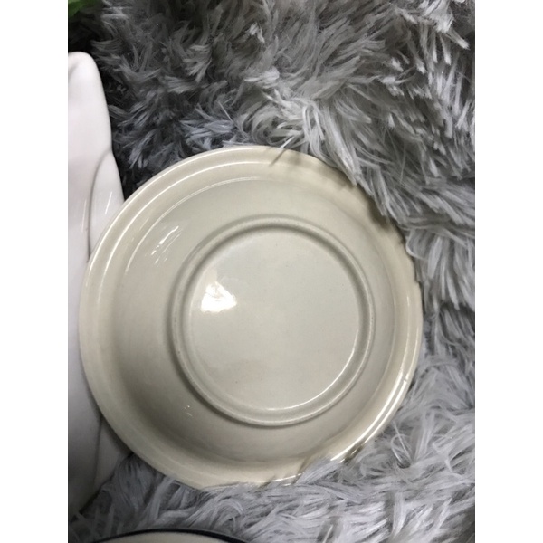 Dĩa sâu lòng viền nâu hoa hồng size 13.5cm