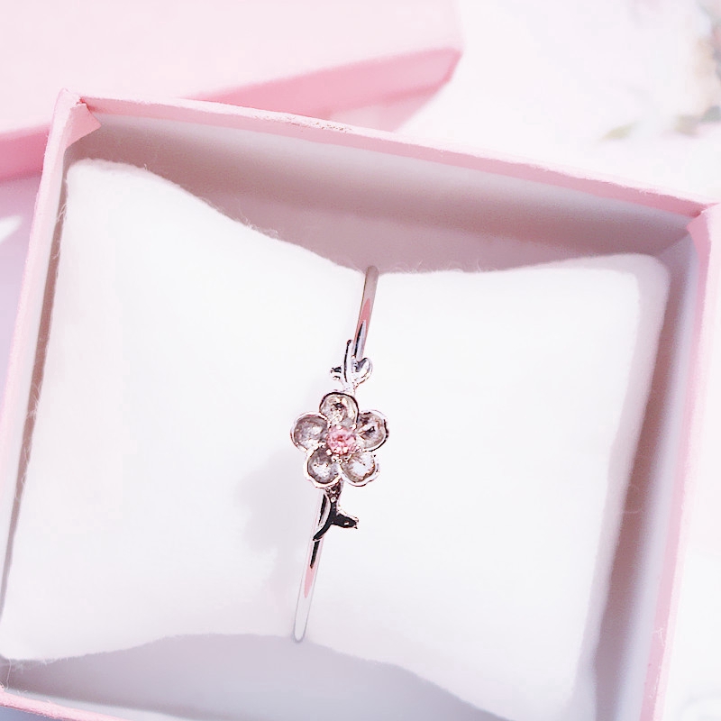 Vòng Đeo Tay Xi Mạ BạC HìNh Hoa ĐíNh Đá LấP LáNh