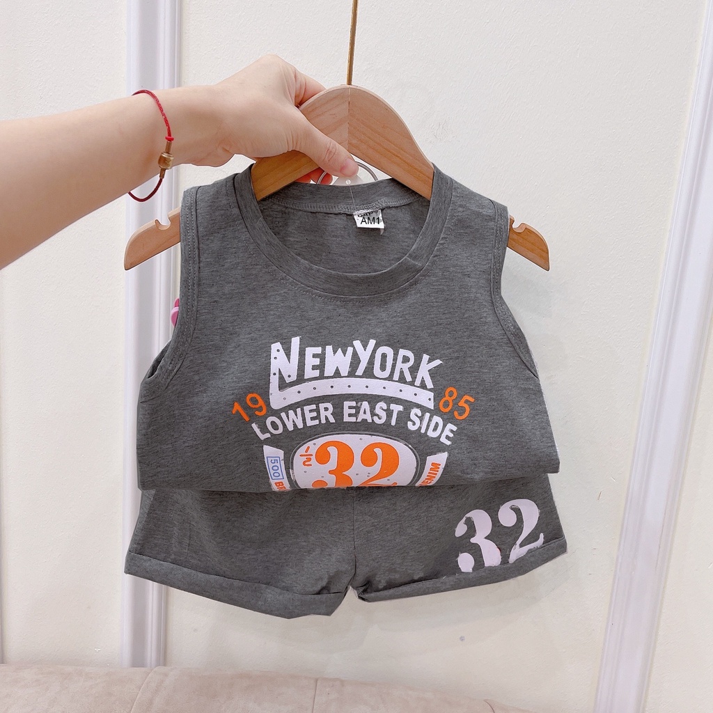 (8-18kg) Đồ bộ bé trai QATE888 - Bộ quần áo bé trai ba lỗ TB226