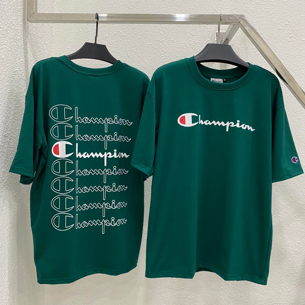Áo thun tay lỡ CHAMPION Unisex nam nữ form rộng Oversize phong cách Ulzzang localbrand - Gin store