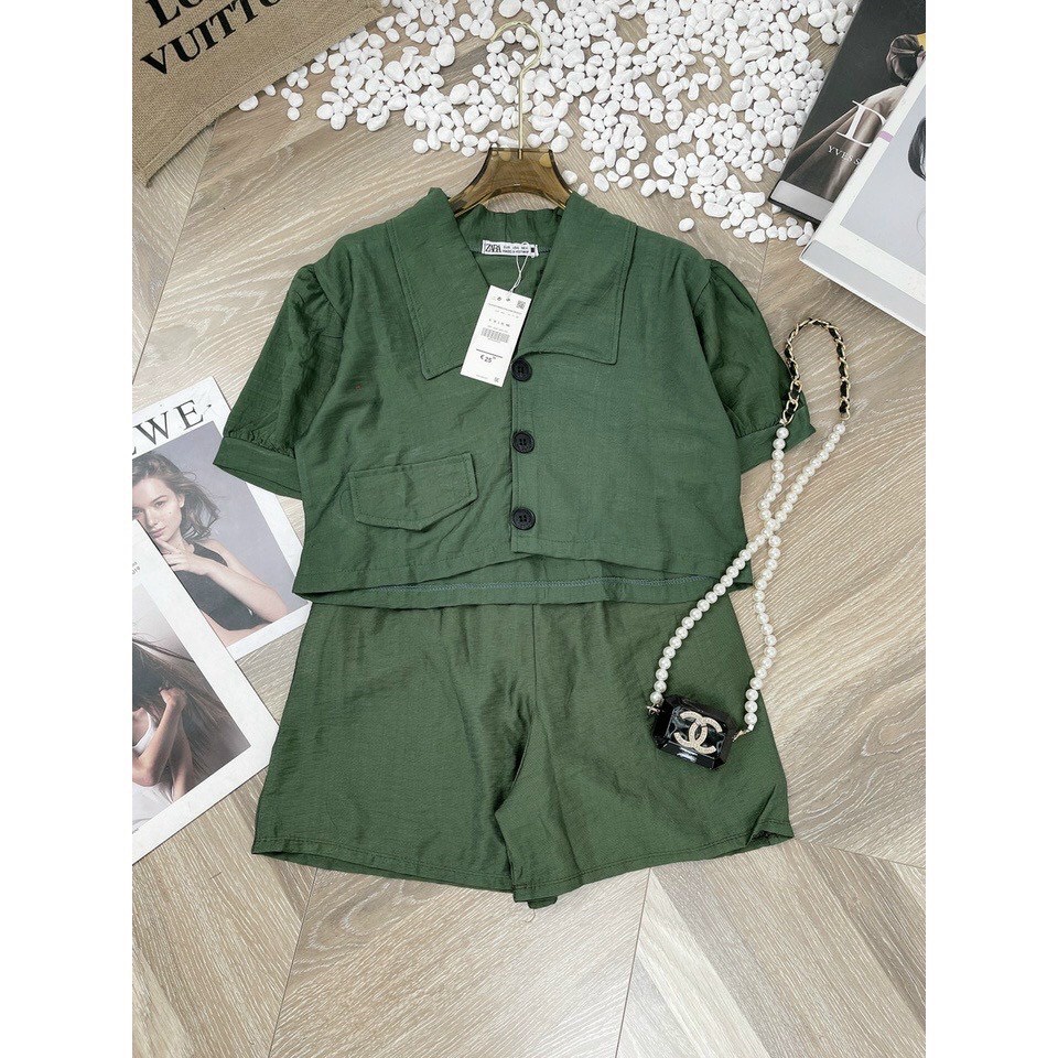 sét bộ vest đùi áo kiểu 1 túi