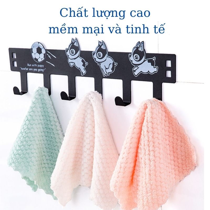 Khăn lau tay bếp đa năng siêu thấm hút khăn lông cừu san hô Kích Thước 25 * 25 Dễ Dàng Vệ Sinh