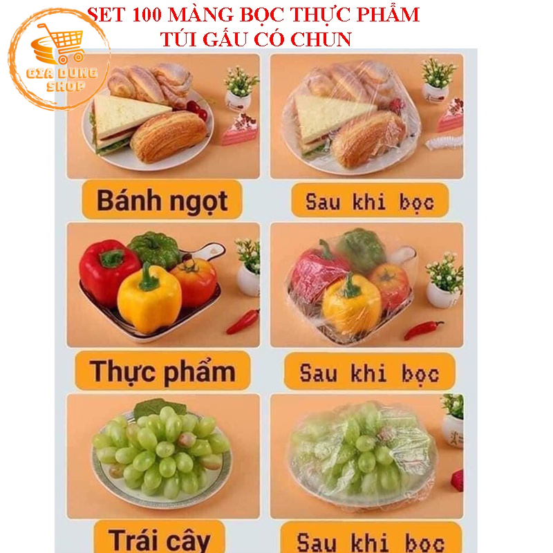 Màng Bọc Thực Phẩm Co Giãn Có Chun Hình Túi Gấu
