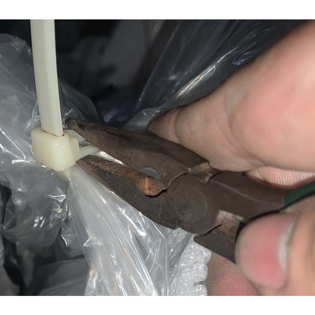 Túi 100 Dây rút Trắng 7x300mm tháo mở bằng kềm nhọn (không dùng lực tay)