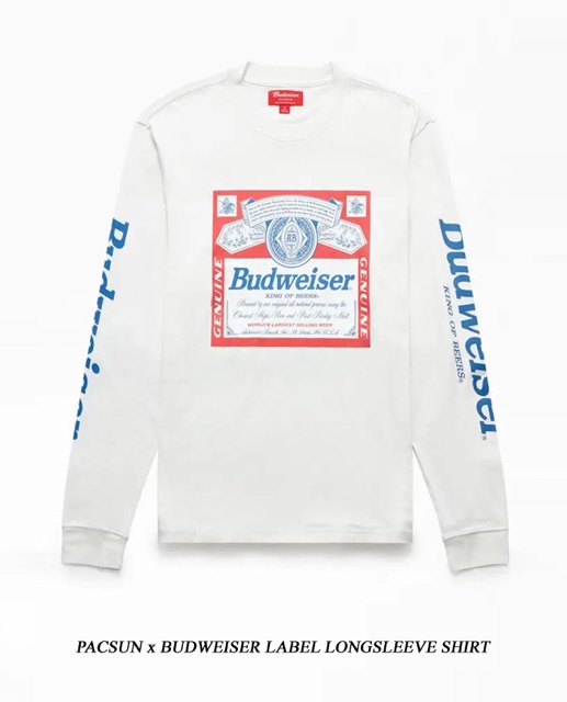 Áo thun dài tay chính hãng PACSUN X BUDWEISER 2018 | BigBuy360 - bigbuy360.vn