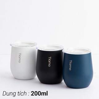 Volcano Ly cà phê trà inox phủ sứ chân không Tiamo 200ml