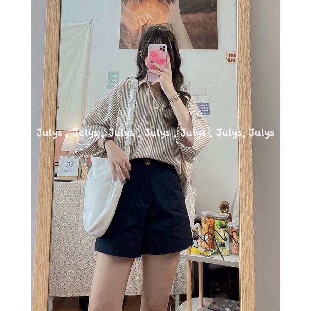 Sơ mi kẻ thô xốp OVERSIZE tay lỡ (ảnh thật shop chụp kèm video) | BigBuy360 - bigbuy360.vn