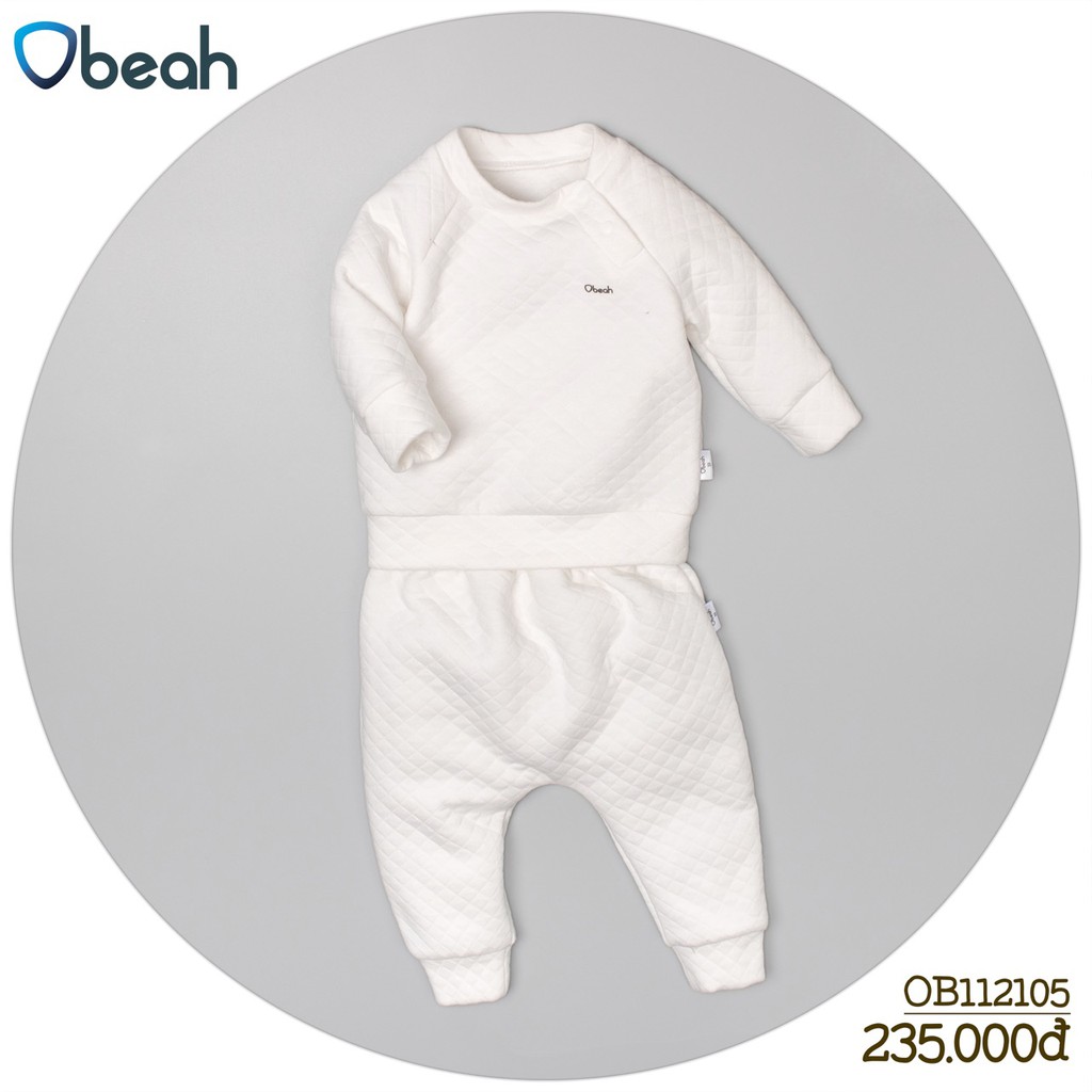 Bộ thu đông cho bé trai và bé gái chất liệu trần bông mềm mịn cao cấp thương hiệu Obeah OB112105