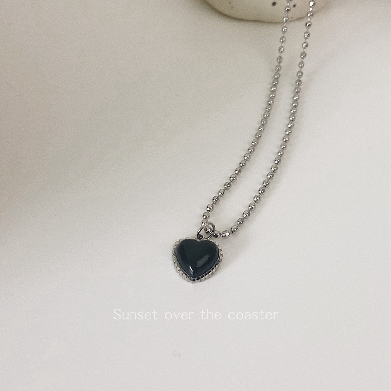 Dây Chuyền Thép Titan Mặt Hình Trái Tim Thời Trang Đơn Giản 23535