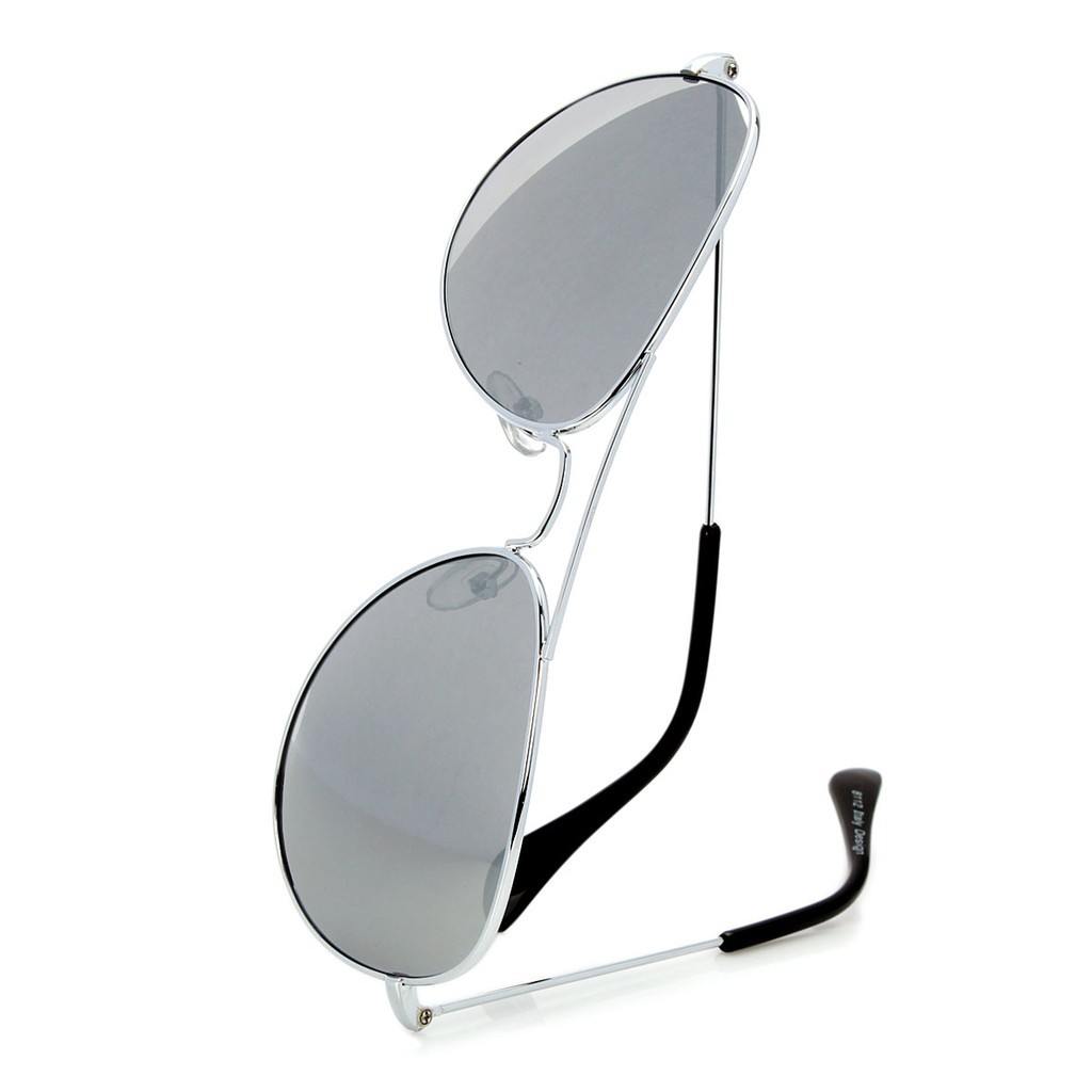 Kính mát cổ điển chống tia UV400 màu bạc và đen | BigBuy360 - bigbuy360.vn