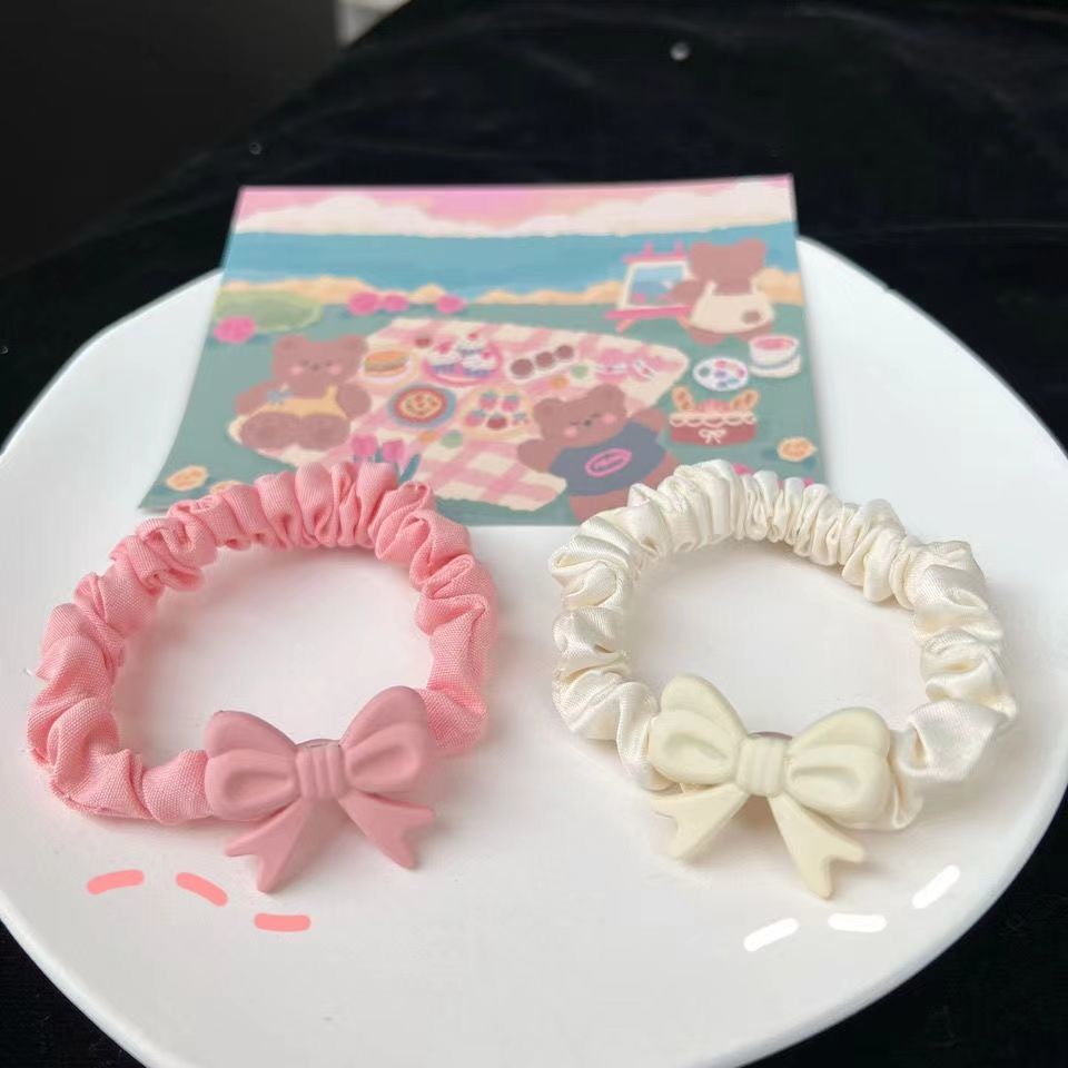 Dây Buộc Tóc Cao Su Kiểu Hoạt Hình Thắt Nơ Cỡ Nhỏ Dễ Thương