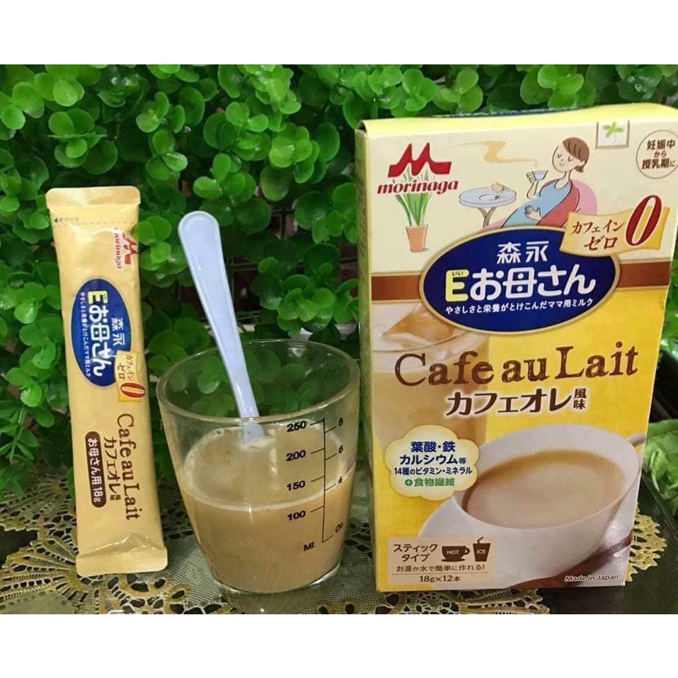 (DateT7?2023) Sữa Bầu morinaga vị trà xanh, vị trà sữa, vị hồng trà của Nhật Bản hộp 18 gói