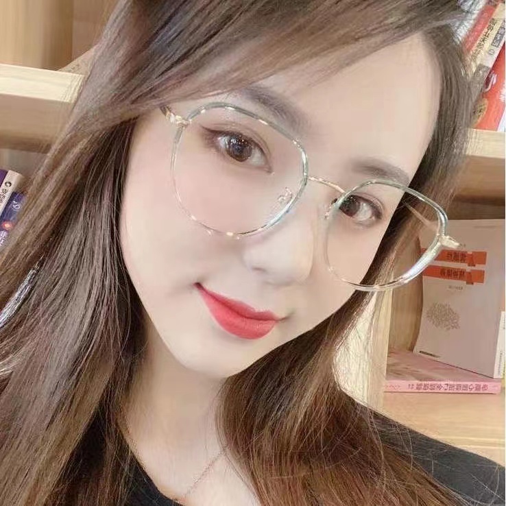 kính cận có độ -0.5~6.0 ，Mắt Kính Gọng Kim Loại Oval Trong Suốt Siêu Nhẹ Thời Trang Cho Nữ ，kính nam ，gọng kính cận tròn