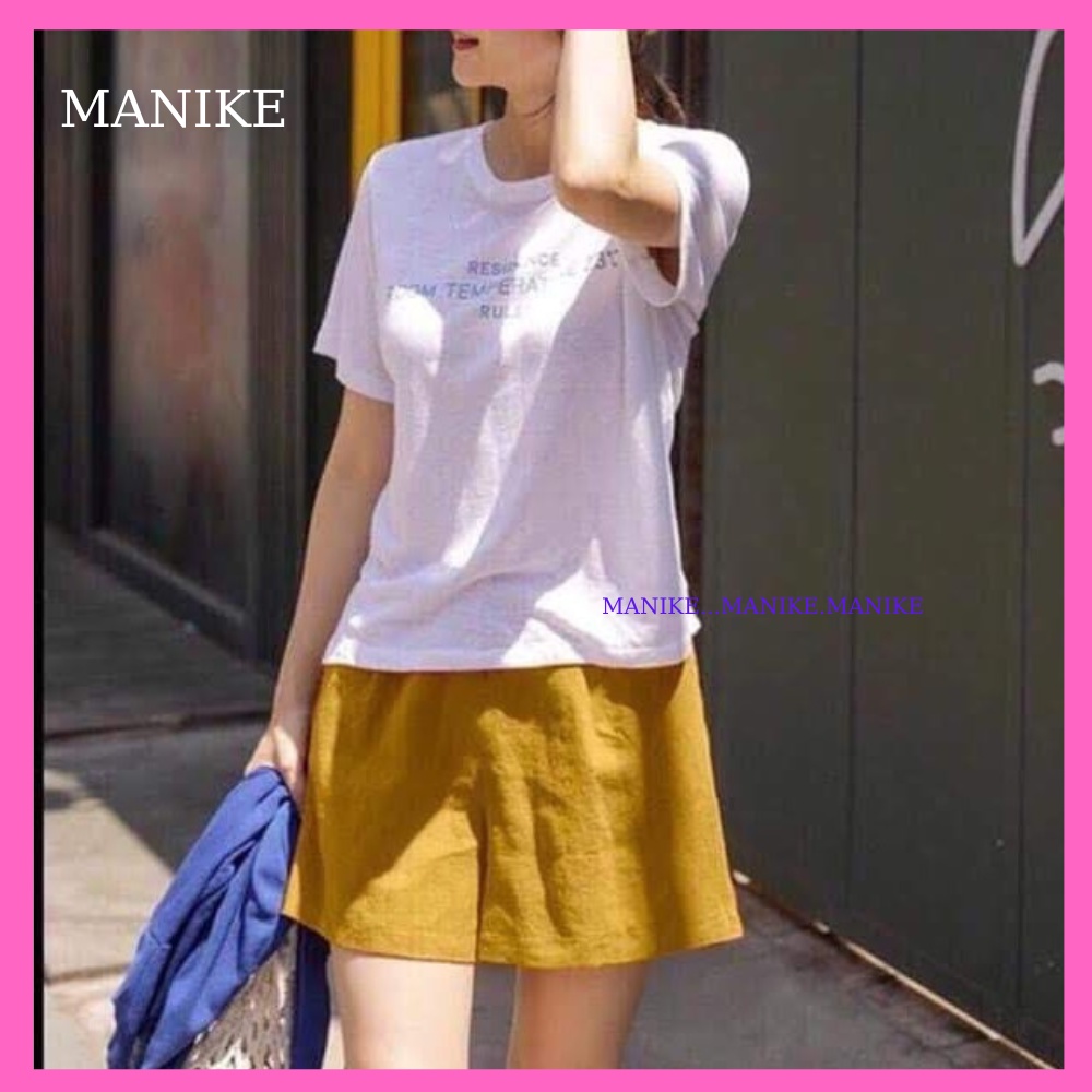 Quần đùi Shorts Nữ Cạp Chun Chất Đũi Hàng Cao Cấp Túi Zip Sịn Sò