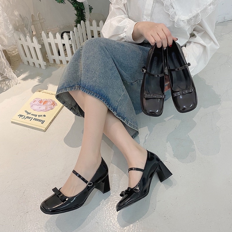 Giày cao gót búp bê tiểu thư Mary Jane vintage GB237 Eudora899