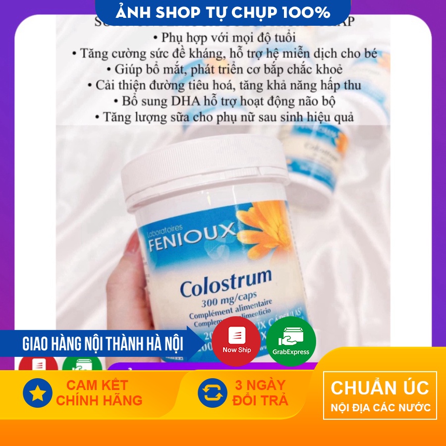 Sữa non Pháp Fenioux Colostrum cho bé từ sơ sinh, hộp 200 viên
