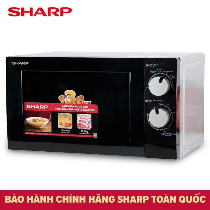 [Mã ELHADEV giảm 4% đơn 300K] Lò vi sóng Sharp R-208VN-WS 20 lít