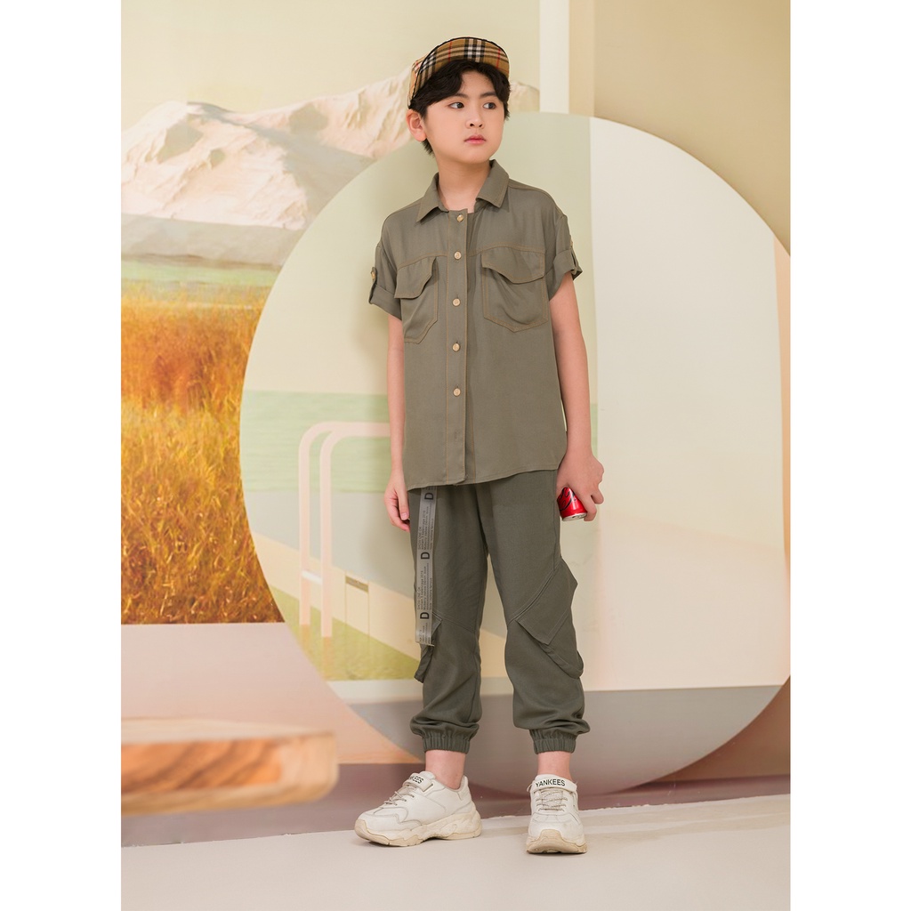 Áo sơ mi JOOKYLI bé trai màu xanh 16B0545