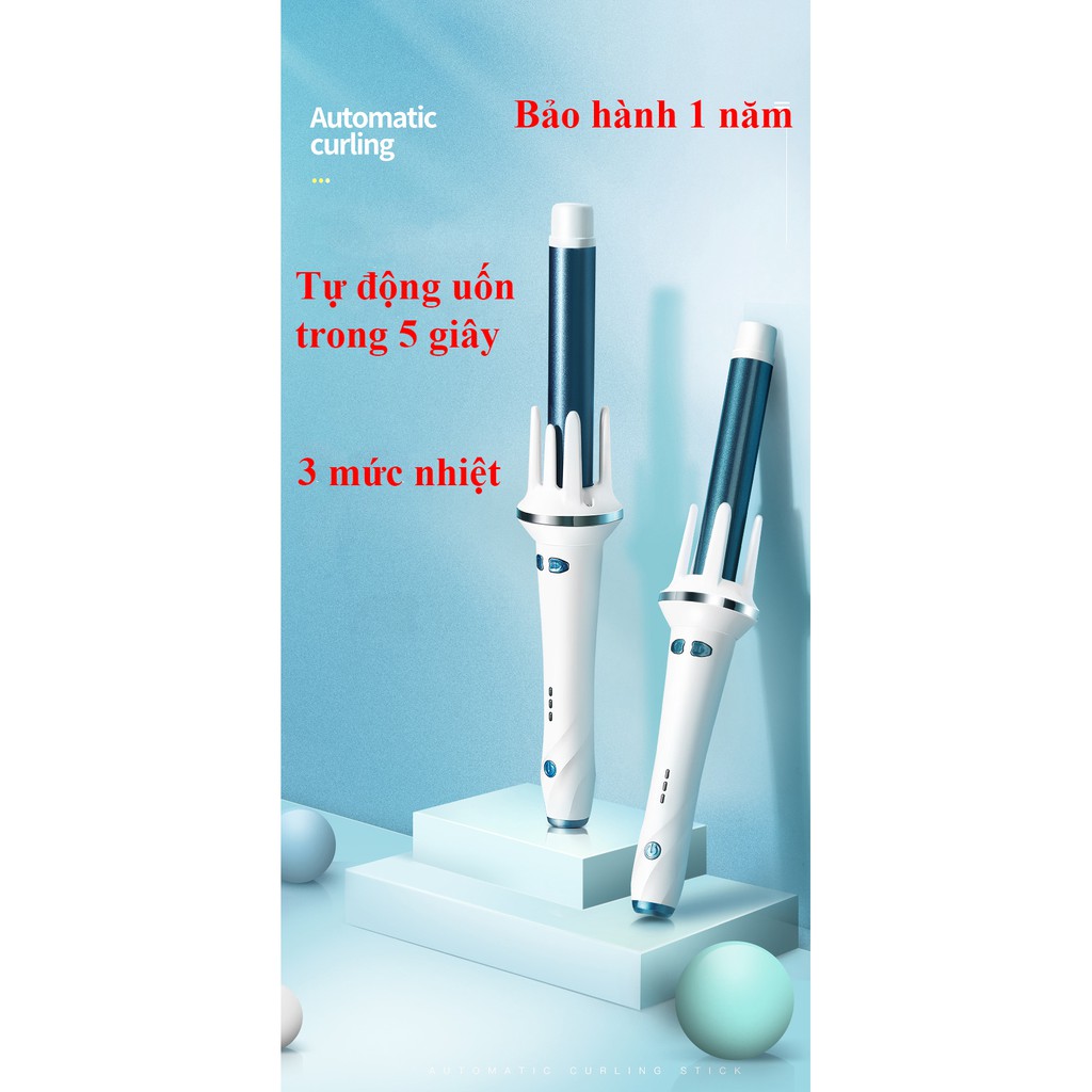 Máy uốn tóc tự động Sunny Baby với 3 cấp độ nhiệt, đầu uốn bằng gốm (bảo hành 1 năm)