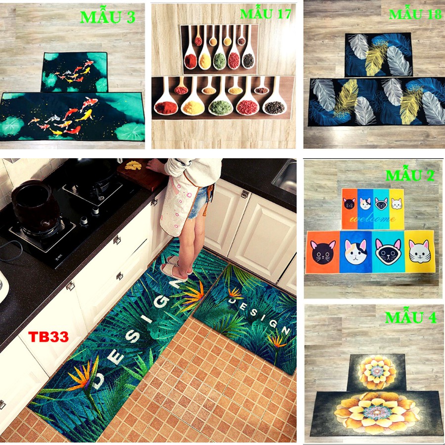 [FREESHIP ✨] THẢM BẾP 3D COMBO 2 CHIẾC CHỐNG TRƠN TRƯỢT