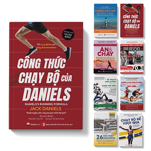 Sách - COMBO 8c: Daniels, Thi đấu 70.3, Kế hoạch, Chiến lược dinh dưỡng, Ăn &amp; chạy, Run forever, 2 cuốn tự truyện Meb