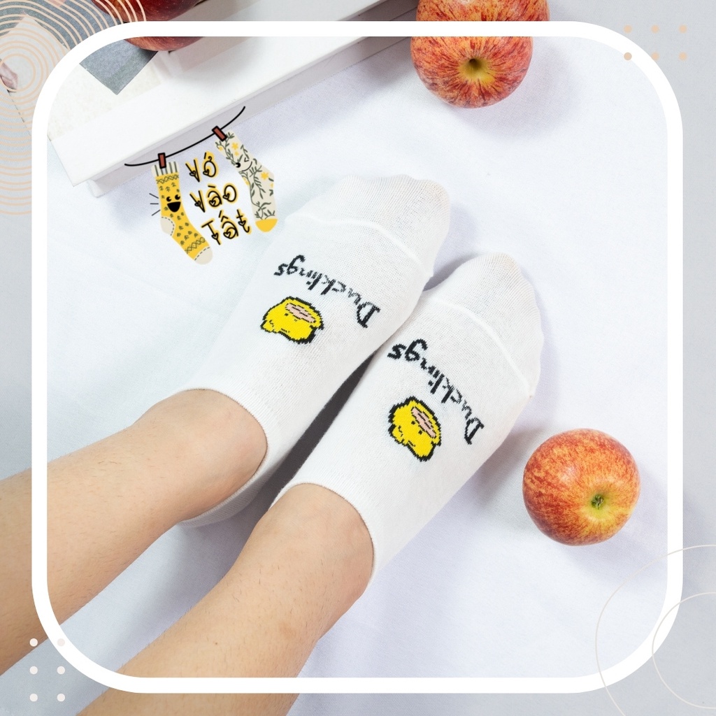 TẤT VỚ LƯỜI TRẮNG HÌNH HOẠT HÌNH NHỎ XINH