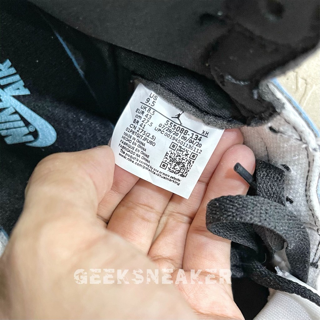 [GeekSneaker] Giày Nguyên Bản - SC Jordan 1 Retro High White University Blue Black | BigBuy360 - bigbuy360.vn