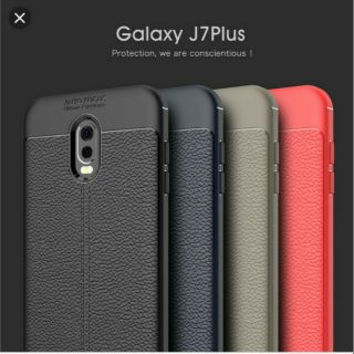 Ốp lưng dẻo vân da Auto Focus cho galaxy j7 plus