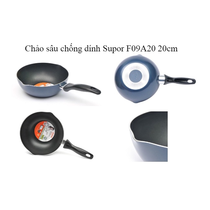 Chảo chống dính sâu lòng Supor Everyway F09A20-20cm-16cm