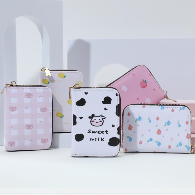 Ví nữ mini cao cấp hình dâu tây in 2 mặt nhiều ngăn VN012