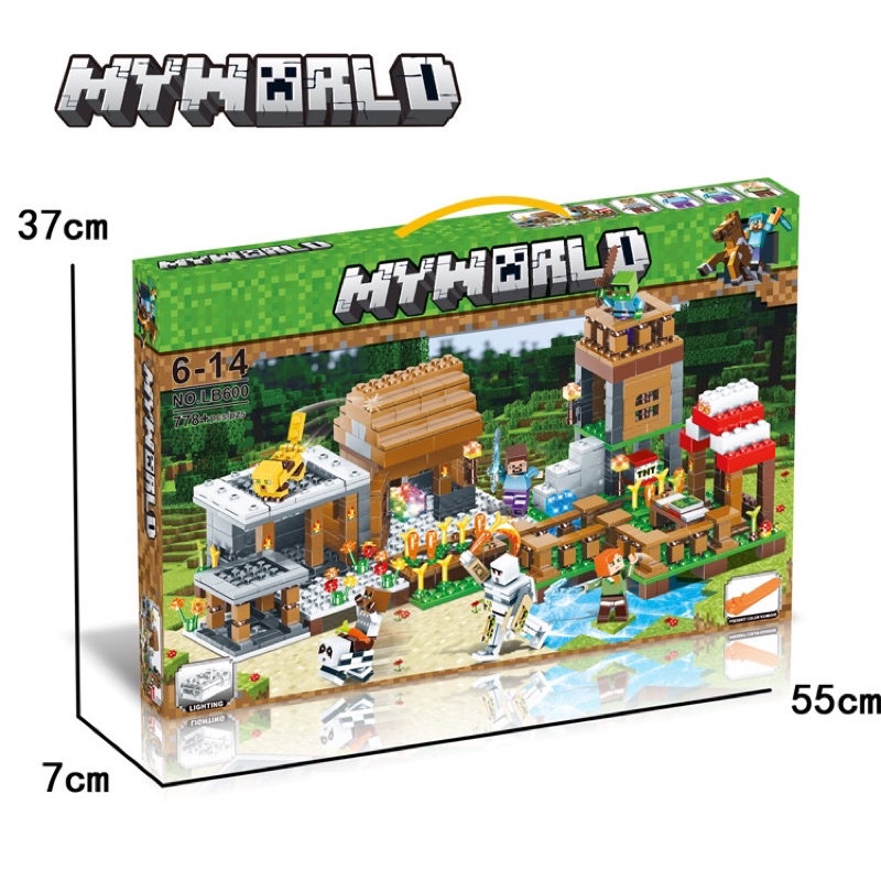 Đồ chơi xếp hình Minecraft LB 600 Lắp Ráp The Village Ngôi Làng 778 mảnh