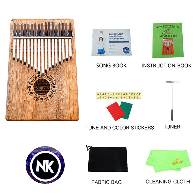 Đàn Kalimba Gecko K17CA 17 Phím Gỗ Long Não (Cam Kết 100% Chính Hãng Nhập Khẩu Bởi Nắng Khuya Music)
