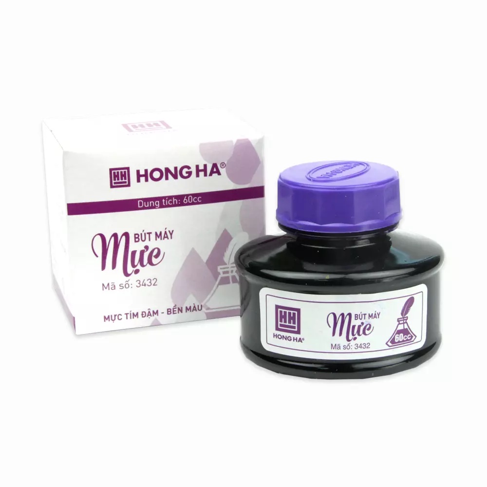 Mực bút máy Hồng Hà 3432 (mực tím đậm)