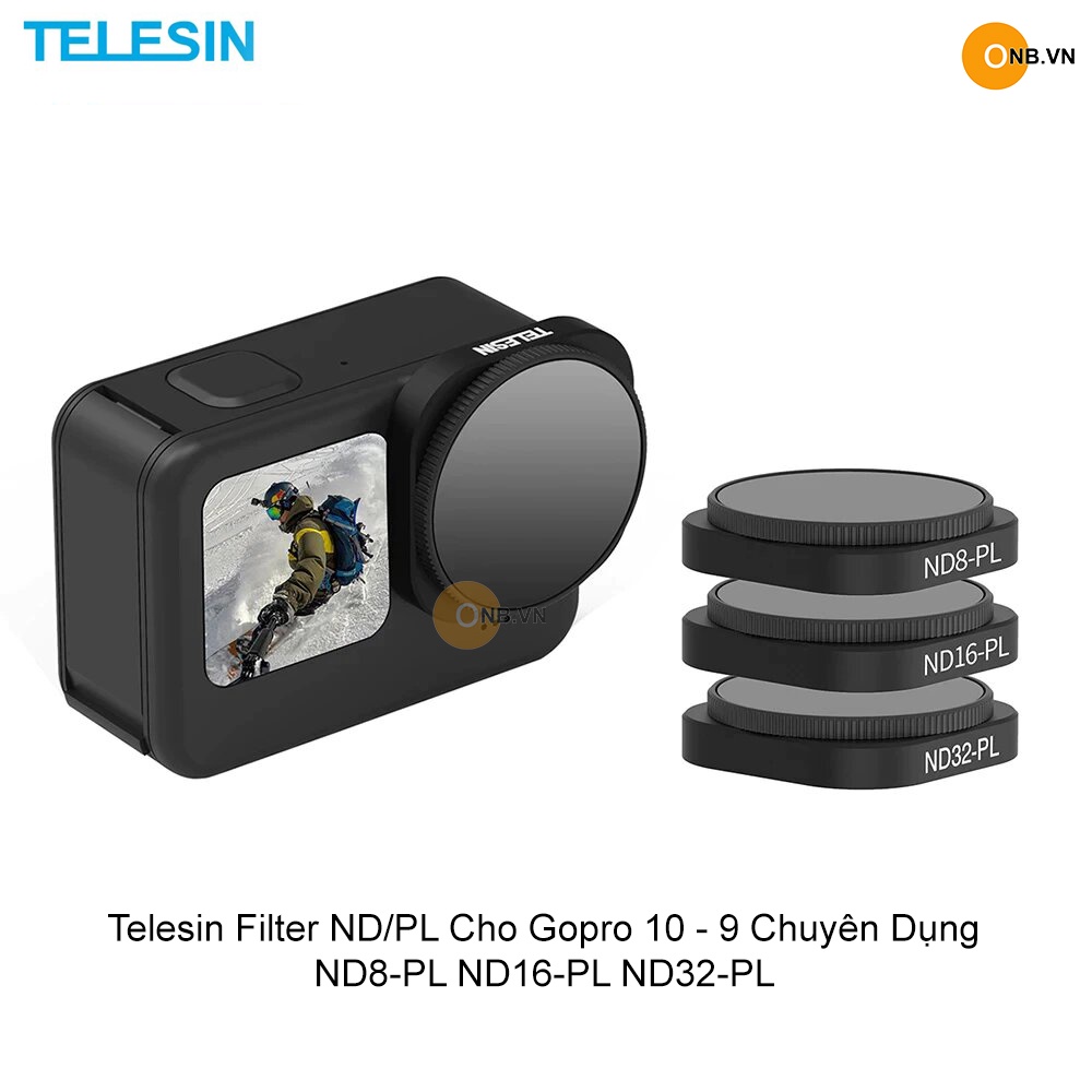 Telesin Bộ 3 dòng filter chất lượng Filter ND-PL 8 16 32 cho Gopro 10 Gopro 9