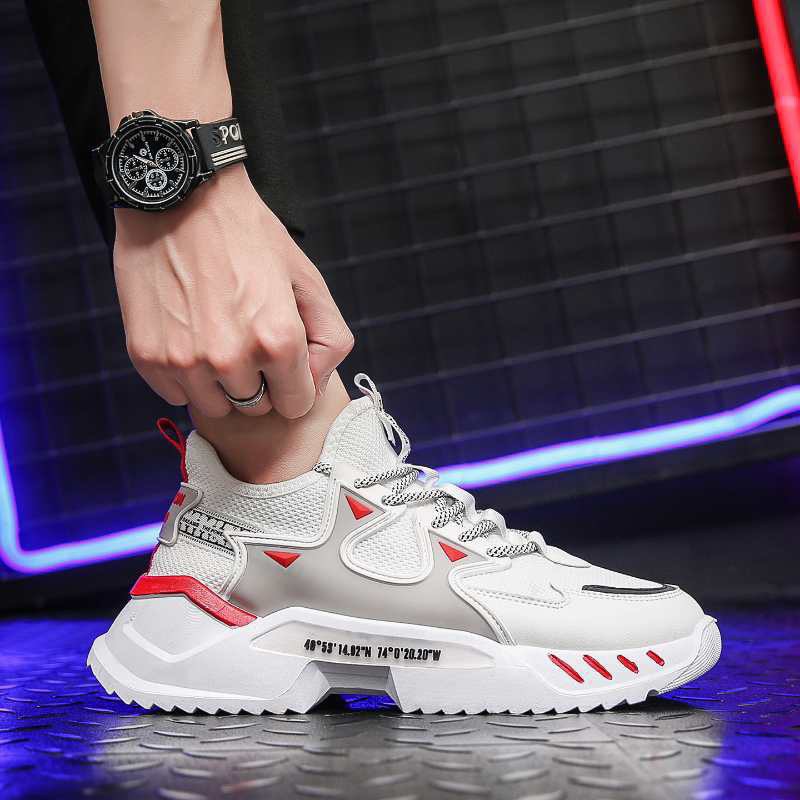 Giày Sneaker Nam thể thao màu trắng cổ cao cho học sinh phong cách Hàn Quốc TAKUTA mã V28R