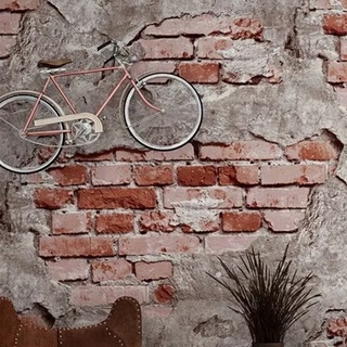 giấy dán tường tường gạch chưa tô khổ 45cm