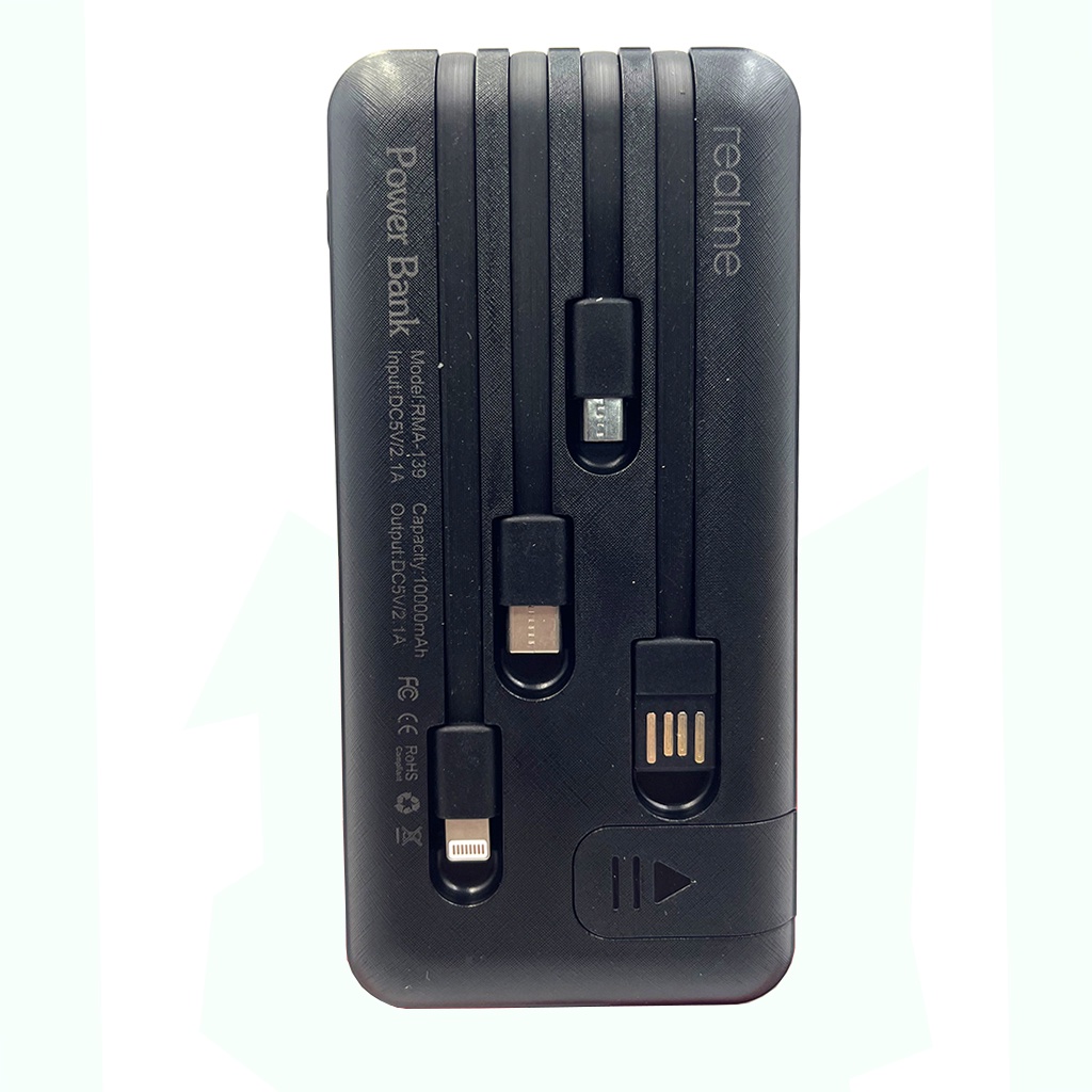 Pin sạc dự phòng REALME RMA-139 10000MAH hỗ trợ dung lượng cao thời gian sử dụng lâu sạc nhanh hàng chính hãng bảo hành