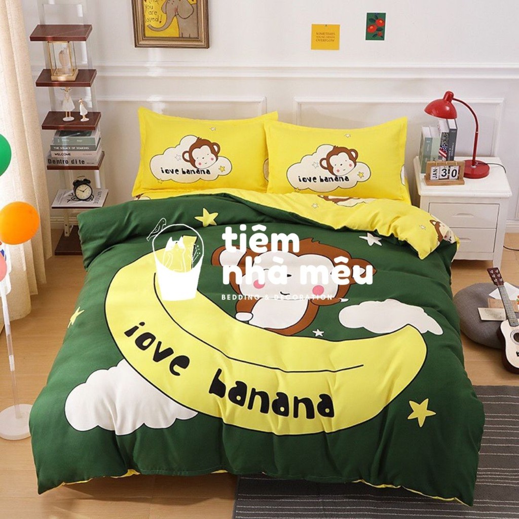 ( Full Mẫu Cho Bé ) Set Chăn Ga Gối 4 Món Cotton Tina _ Cotton Họa Tiết Cho Bé Mêm Min Hàng Cao Cấp Nhập Khẩu