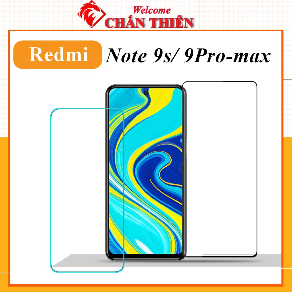 Kính cường lực xiaomi redmi note 9 Pro 9s 9promax full màn 9D trong suốt tặng kèm khăn lau màn hình [FM]