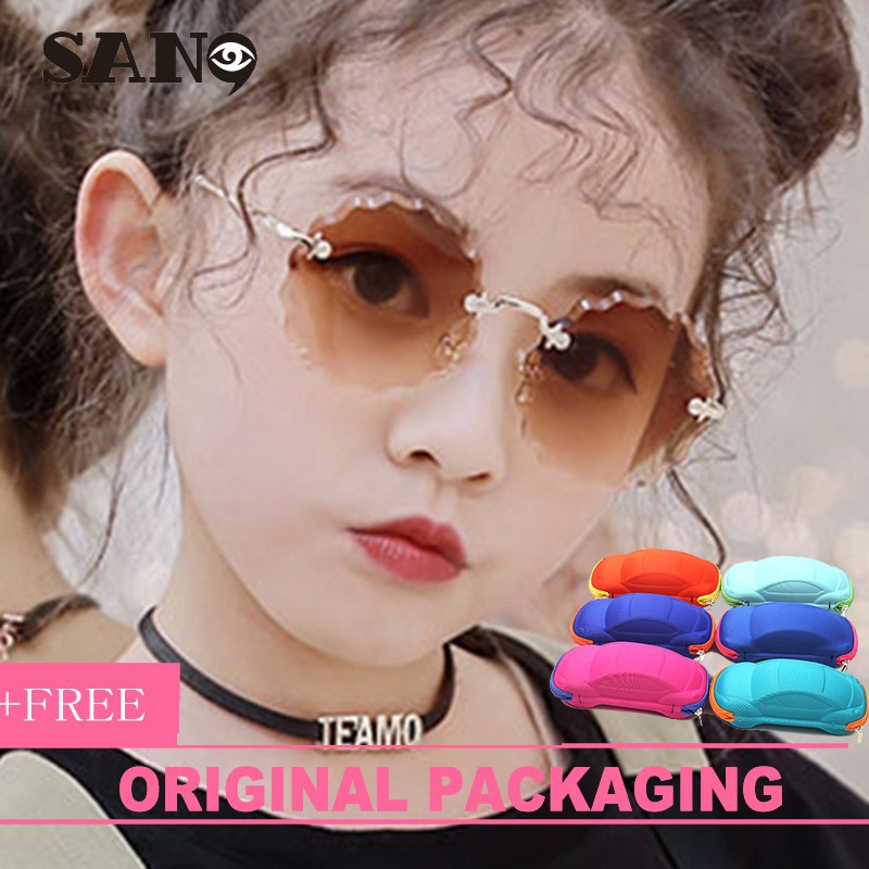 Kính mát gọng hình hoa phong cách Hàn Quốc thời trang cho bé
