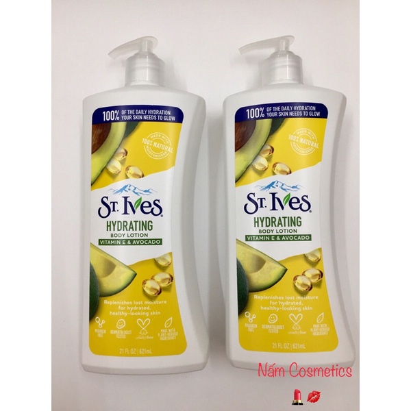 [DATE 2023] Sữa dưỡng thể trẻ hóa da St.Ives - Hydrating Vitamin E & Avocado Body Lotion chiết xuất bơ