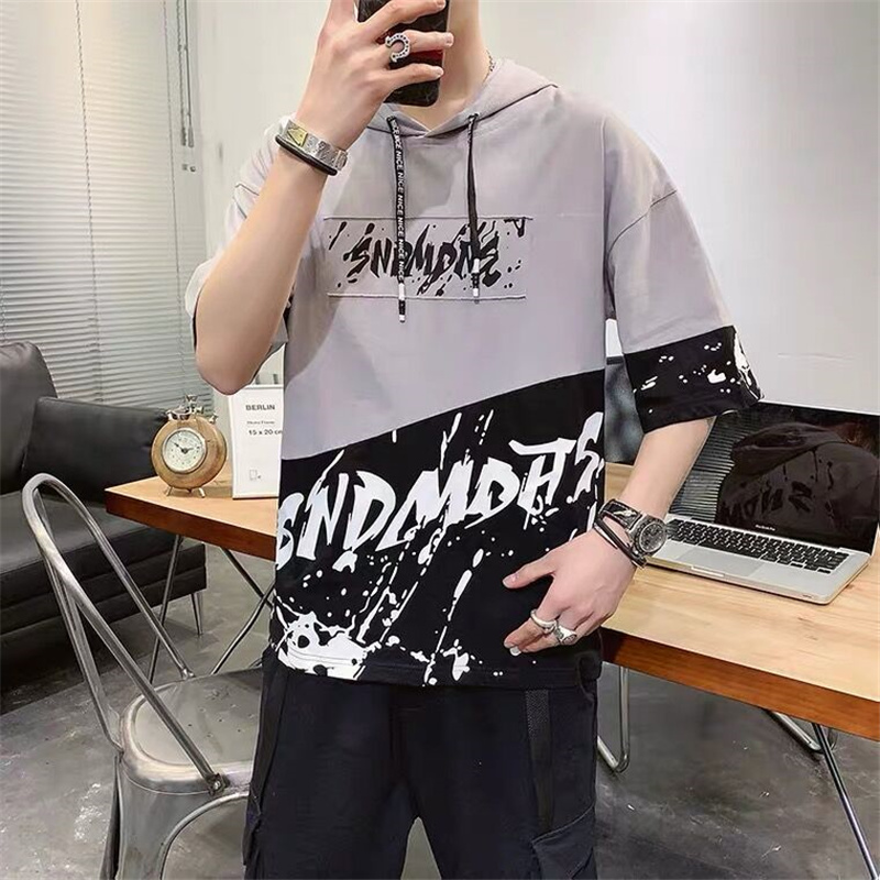 Áo Hoodie Tay Ngắn Thời Trang Phong Cách Hàn Quốc Cho Nam Size M-3Xl | BigBuy360 - bigbuy360.vn