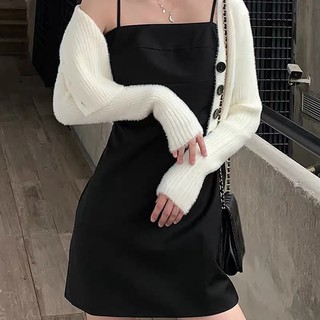 Váy 2 dây trơn đen