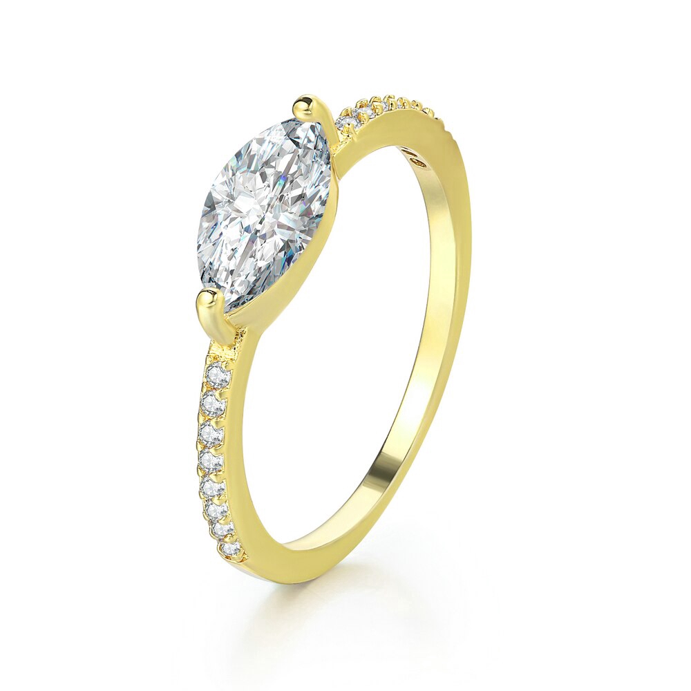 ZHOUYANG cưới Nhẫn For the phụ nữ đơn giản Elegant Oval Zircon Ánh sáng Vàng Bạc Màu Đảng ngón đeo nhẫn quà tặng trang sức R870