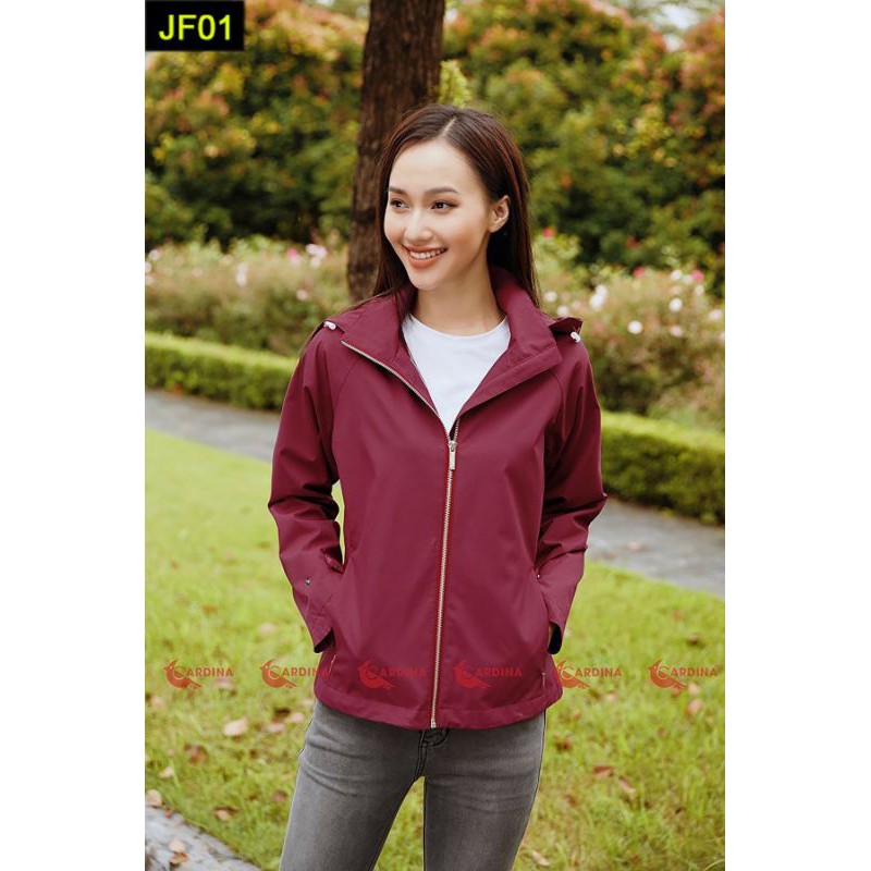 Áo Khoác Gió Jacket Nữ 2 Lớp CARDINA Cao Cấp, Chống Nước, Chống Nhăn