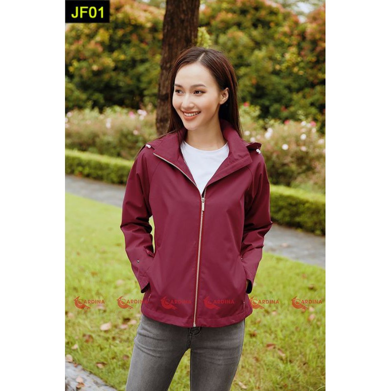 [CHÍNH HÃNG]Áo Khoác Gió Jacket Nữ 2 Lớp CARDINA Cao Cấp, Chống Nước, Chống Nhăn