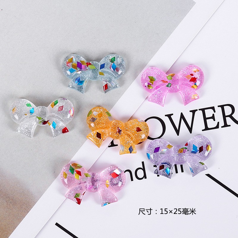 Sticker nơ long lanh -  phụ kiện handmade ốp lưng