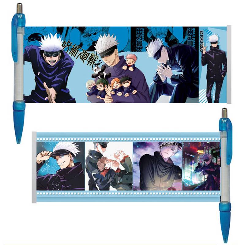 Bút bi đơn giản Đáng Yêu phong cách Hàn Quốc_Màu mực đen Anime Jujutsu Kaisen Mechanical pen Novelty Pen School Office Automatic Pen Student Stationery kids gift Itadori Yuuji Gojou Satoru Fushiguro Megumi Kugisaki Nobara