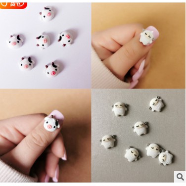 Charm bò sữa & cừu trang trí nail kute