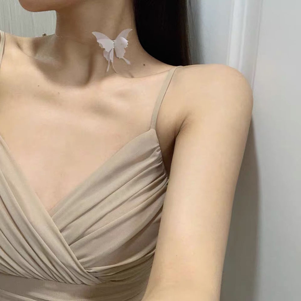 Vòng Choker Ren Phối Mặt Hình Bươm Bướm Thời Trang Cho Nữ